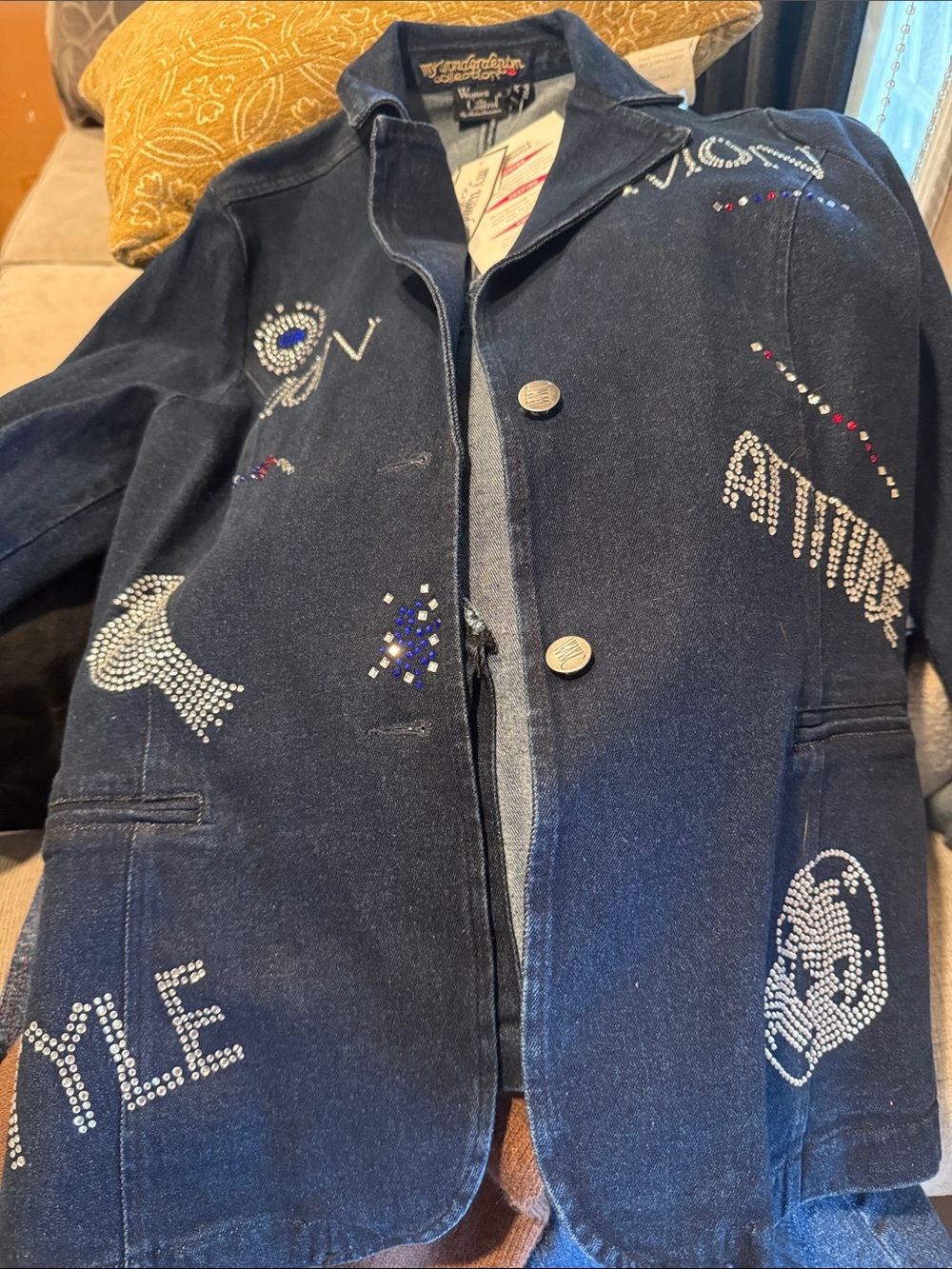 Wrangler Navy Embellished Kids Denim Blazer